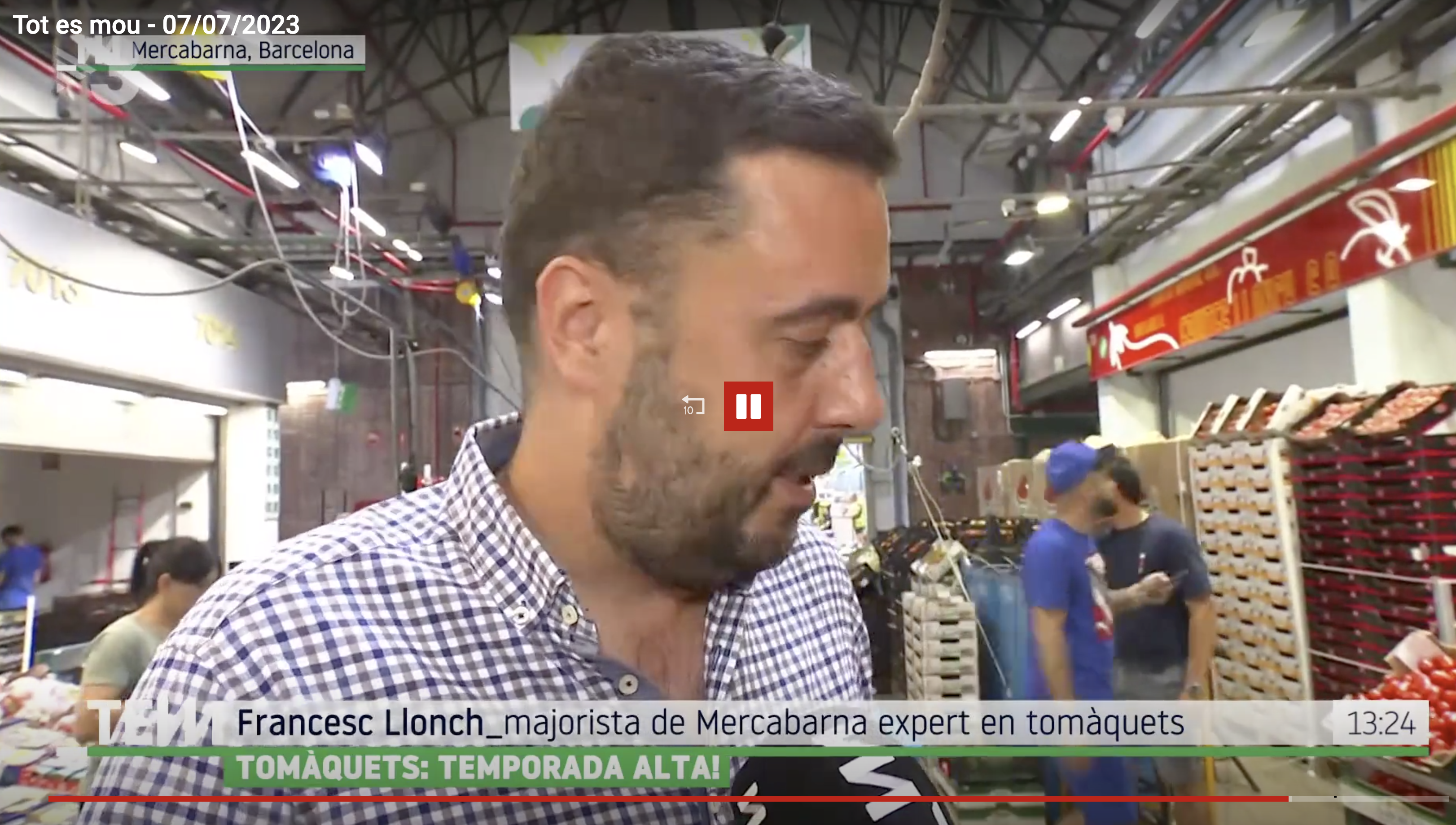 Francesc Llonch habla de tomate para Tot es mou de TV3